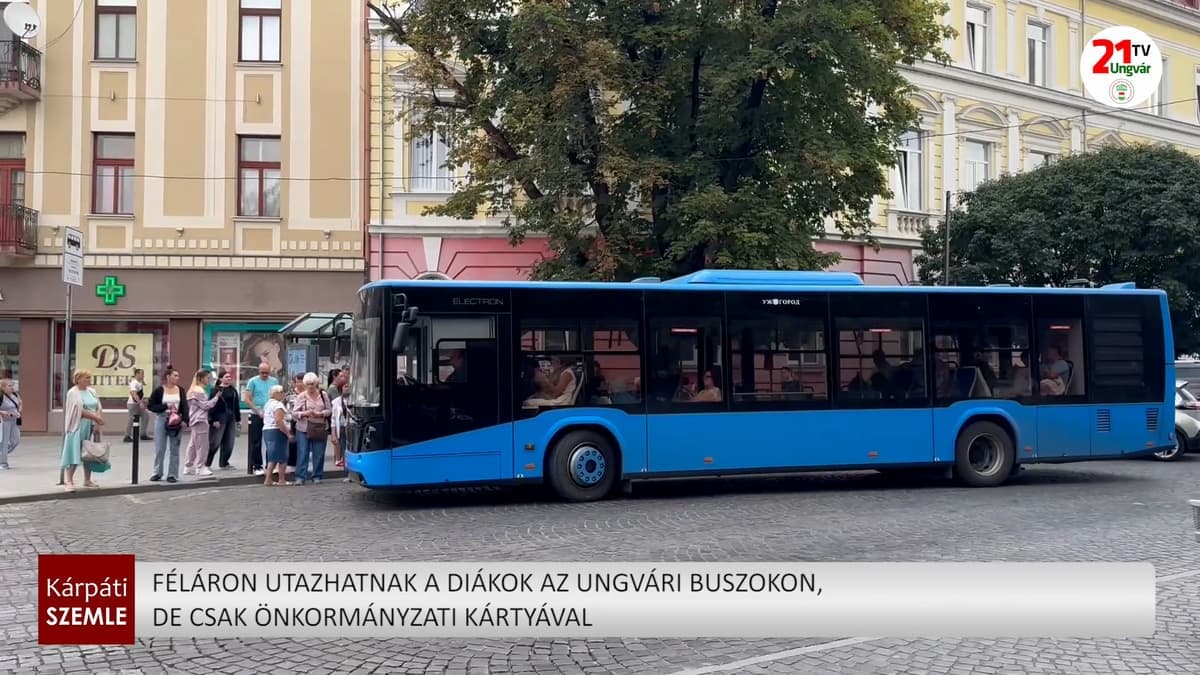 Ungvári diákoknak kedvezményes buszjegy a tanév idejére csak önkormányzati kártyával