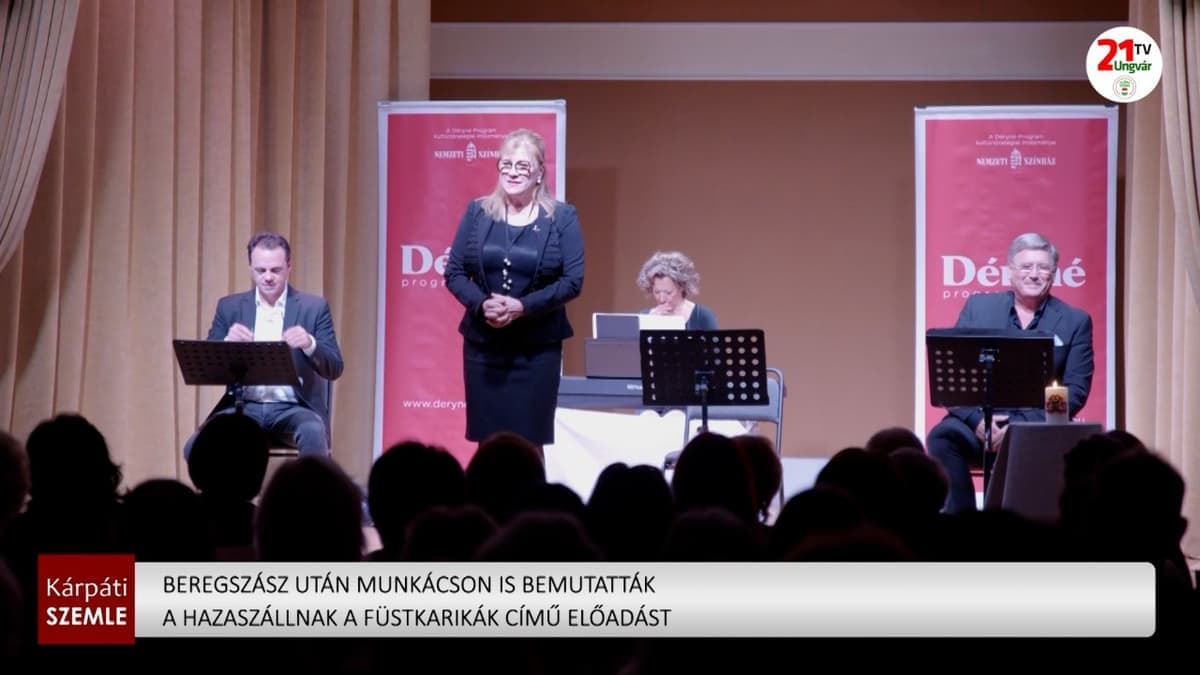 Munkácson is színpadra került a Hazaszállnak a füstkarikák előadás
