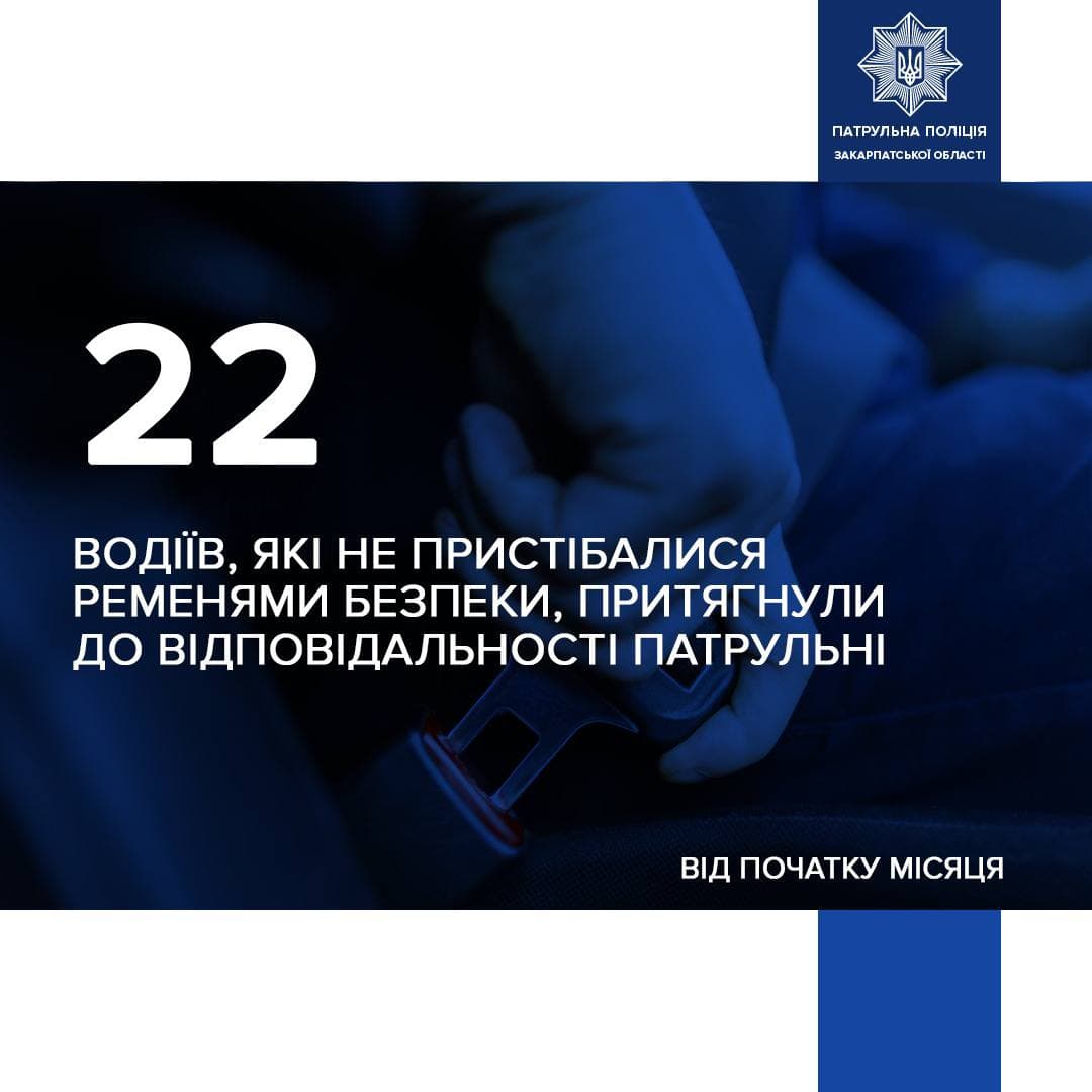 Kárpátalján 22 sofőrt büntettek meg bekötött biztonsági öv nélkül