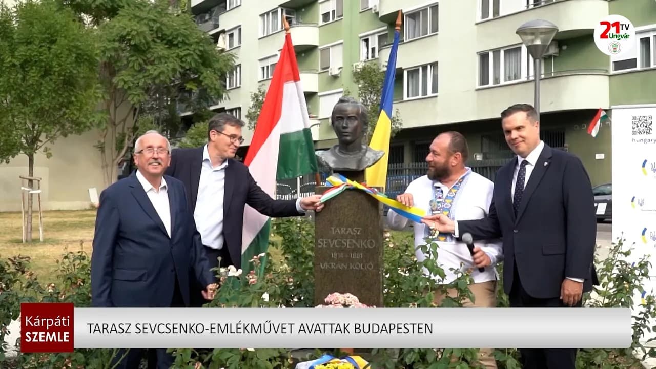 Új Tarasz Sevcsenko-emlékmű avattak Budapesten az ukrán függetlenség évfordulóján