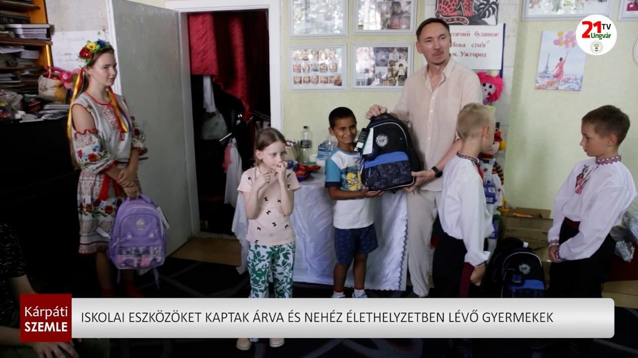 Tanulóeszközöket kaptak nehéz sorsú gyermekek Kárpátalján