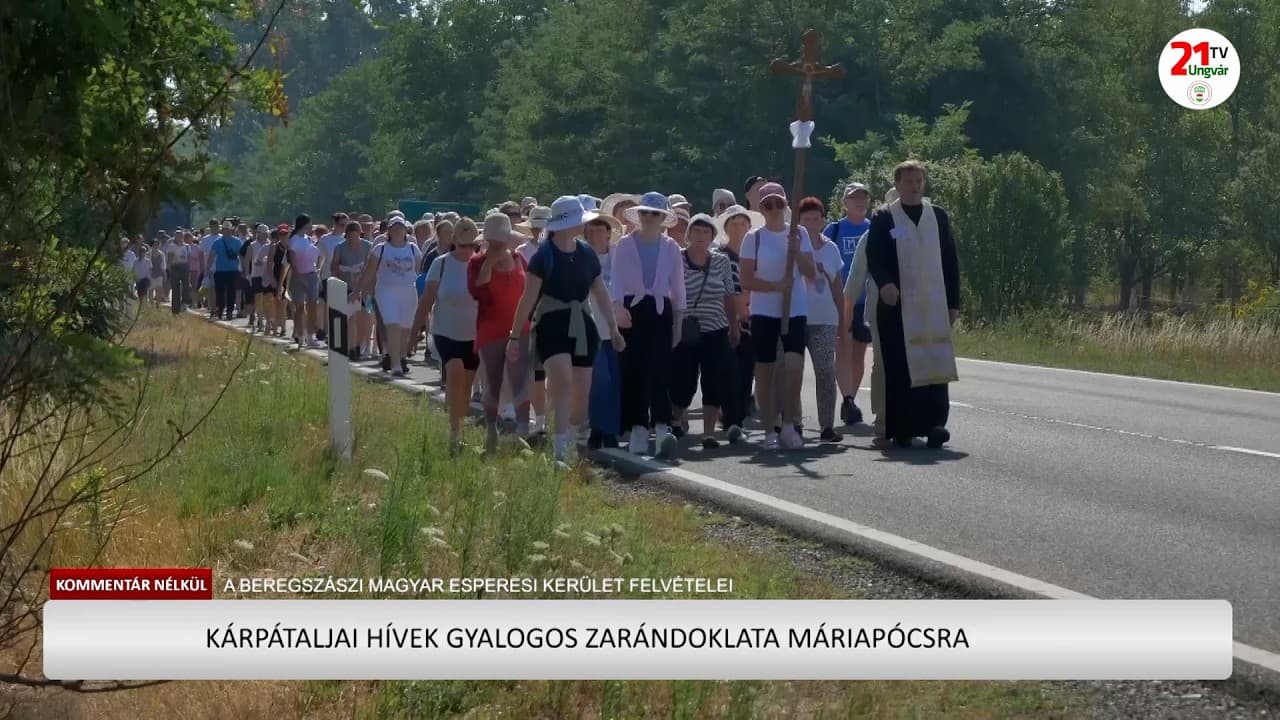 Kárpátaljai hívők gyalogosan zarándokolnak Máriapócs felé