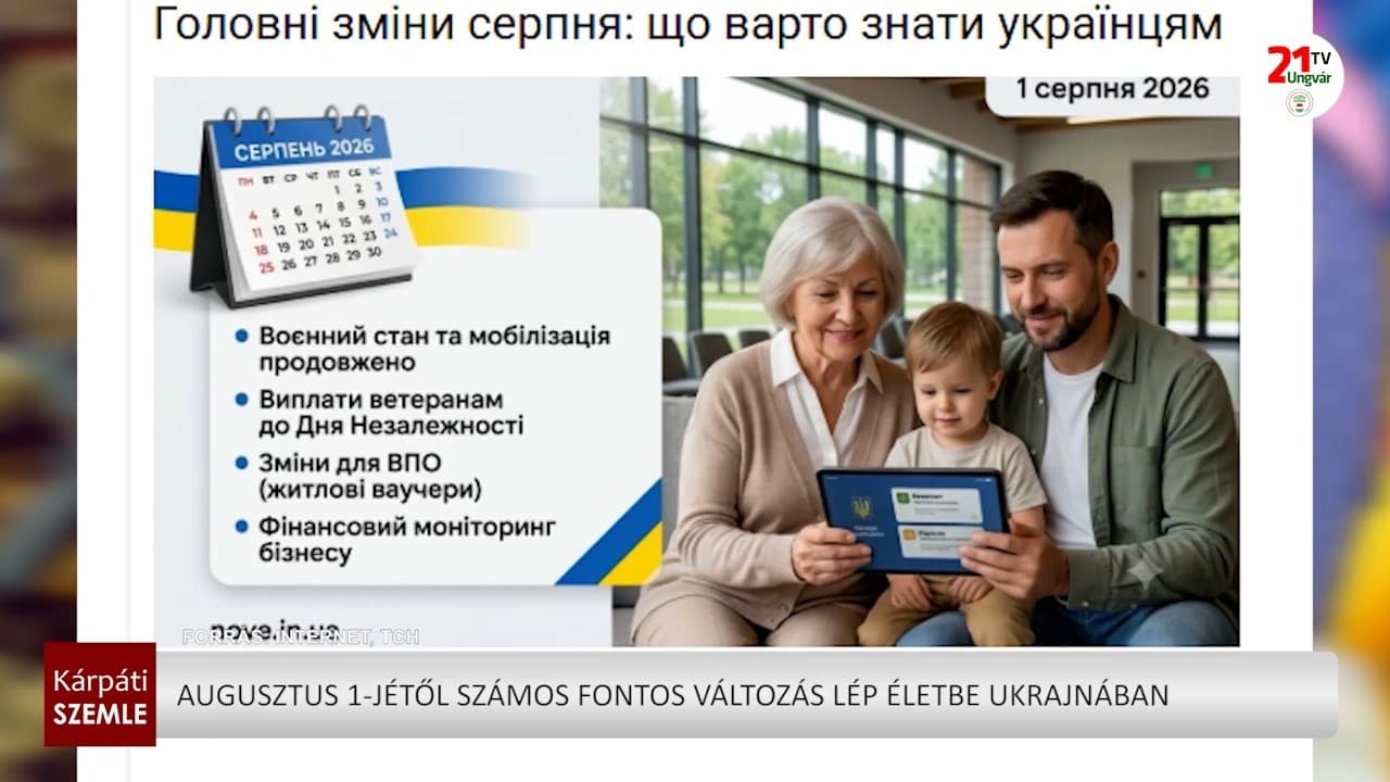 Sokszínű változások lépnek életbe Ukrajnában augusztus elejétől