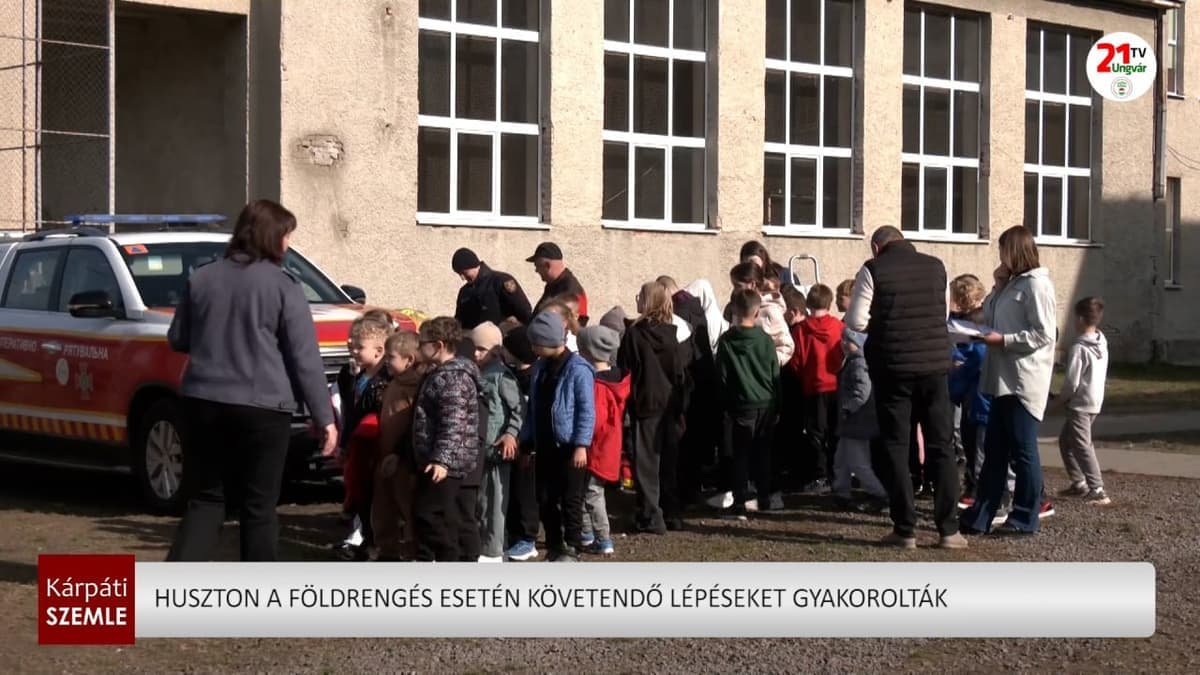 Husztban gyorsan és hatékonyan gyakorolták a földrengés miatti iskolai evakuációt