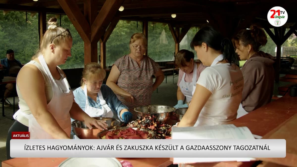 Gazdaasszonyok Nagydobronyban: Ajvár és zakuszka készül az idényzöldségekből