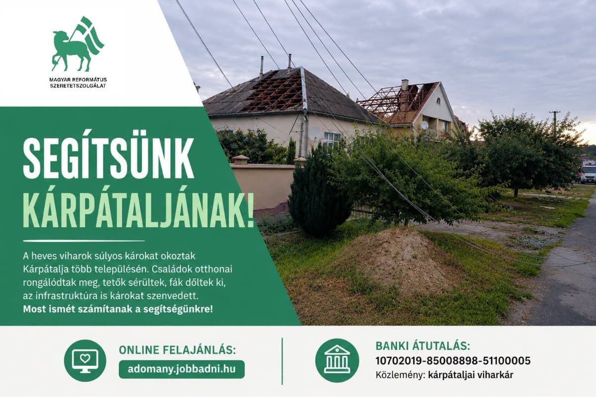 Adománygyűjtéssel segíti a Magyar Református Szeretetszolgálat a viharkárosult kárpátaljaiakat