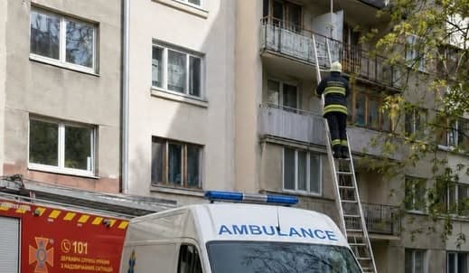 Erkélyen át segítettek egy elesett idős nőt Ungváron