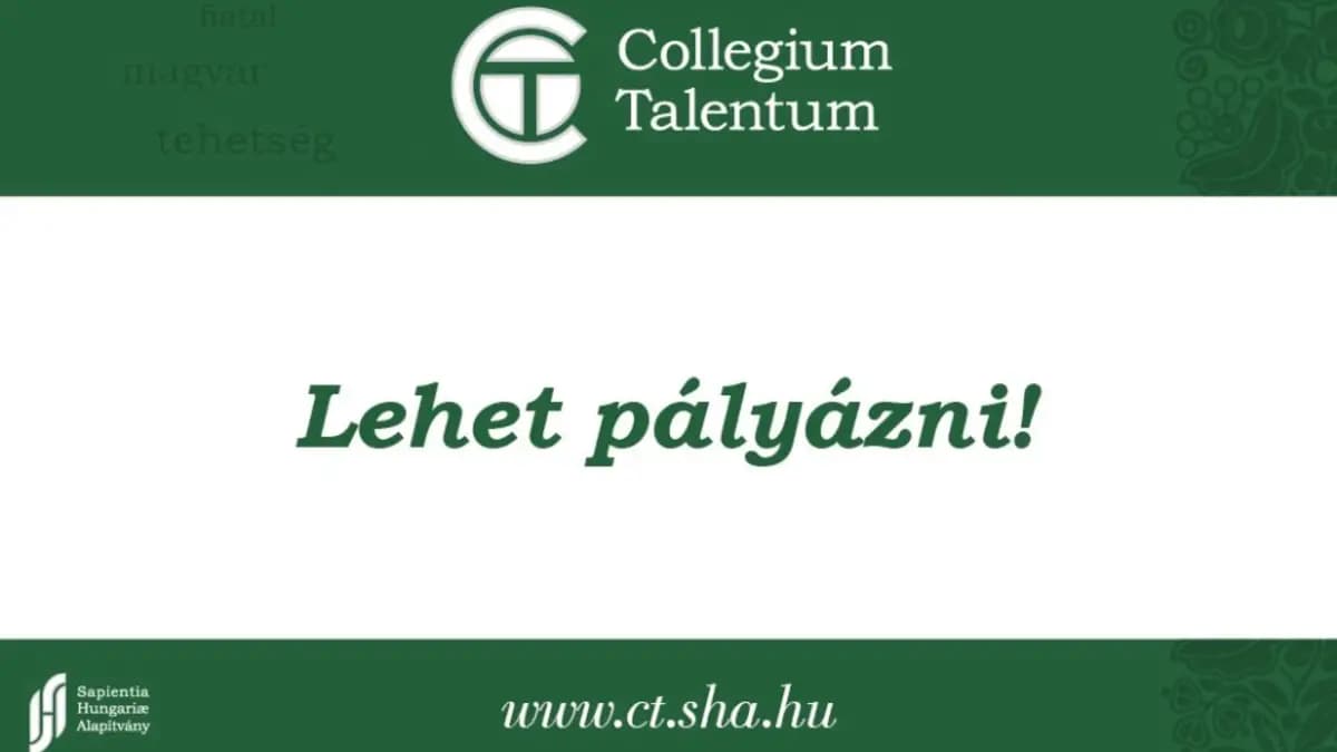 Elindult a Collegium Talentum pályázat a külhoni magyar hallgatók felsőoktatási támogatására