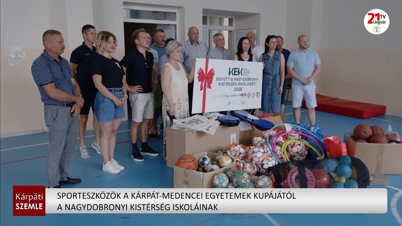 Kárpát-medencei Egyetemek Kupája: Jótékonysági sportszeradomány Nagydobronyban