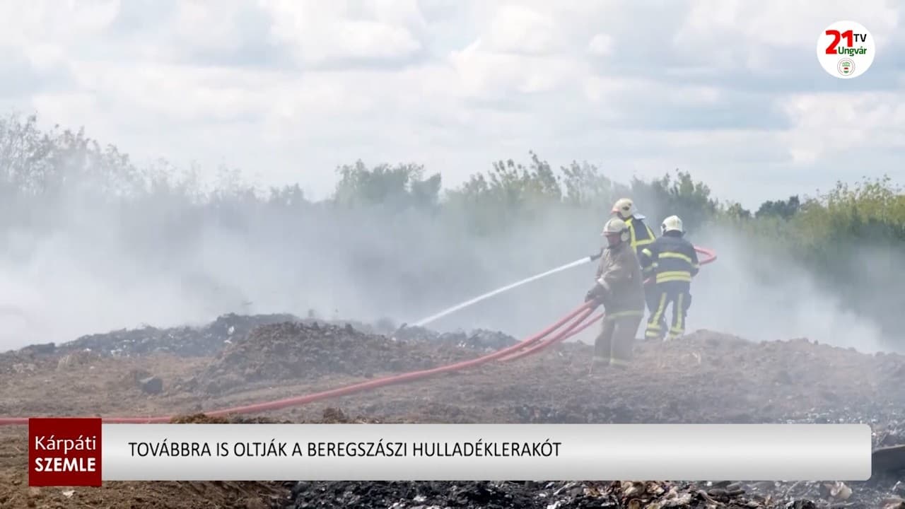 Folytatódik a tűzoltás a beregszászi hulladéklerakónál