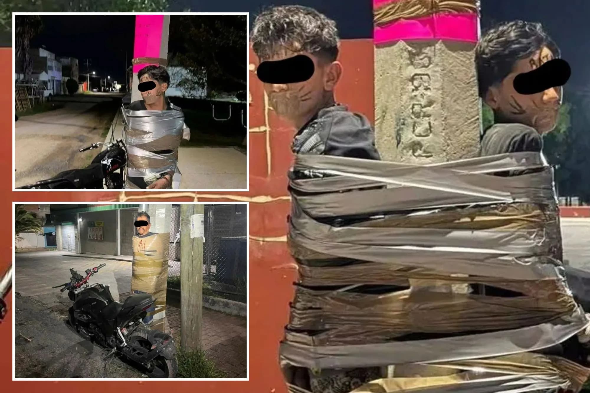 Titokzatos 'Batman' ragasztja lámpaoszlophoz a tolvajokat Mexikóban