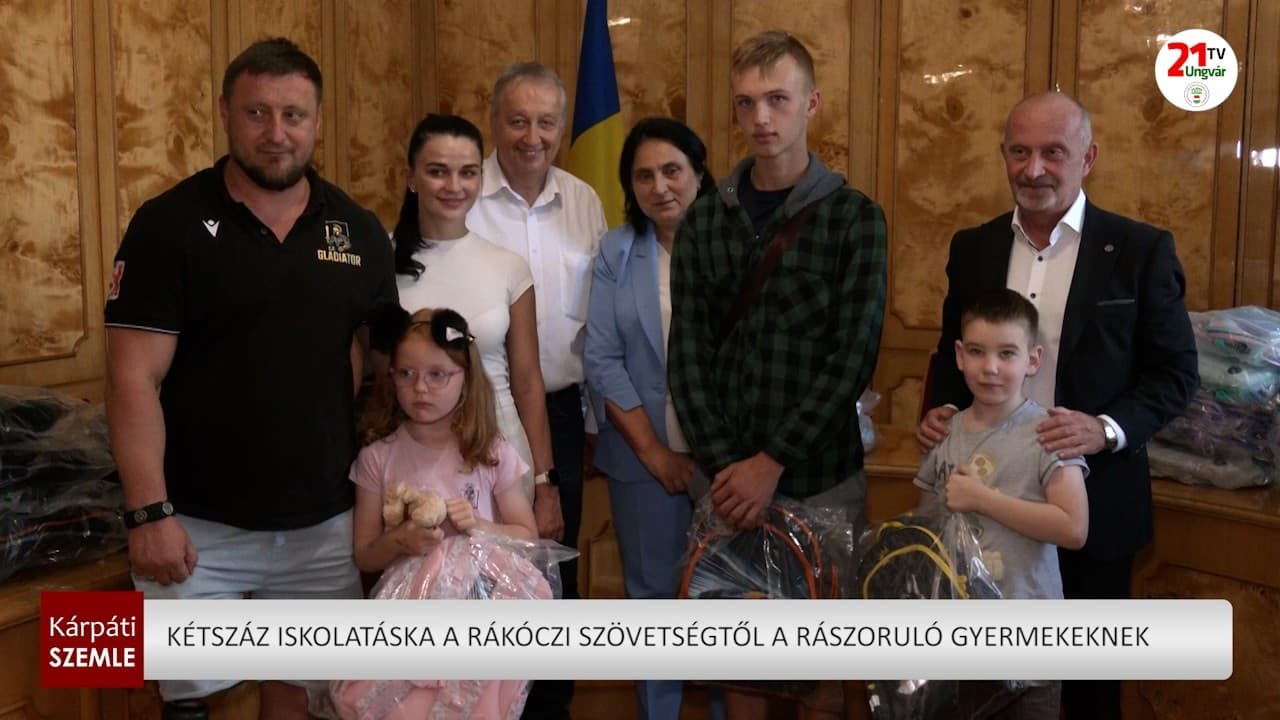 Rákóczi Szövetség 200 iskolatáskát adott át nehéz sorsú gyerekeknek Kárpátalján